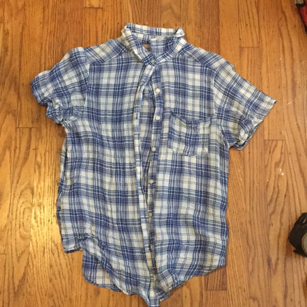 Blue flannel button down